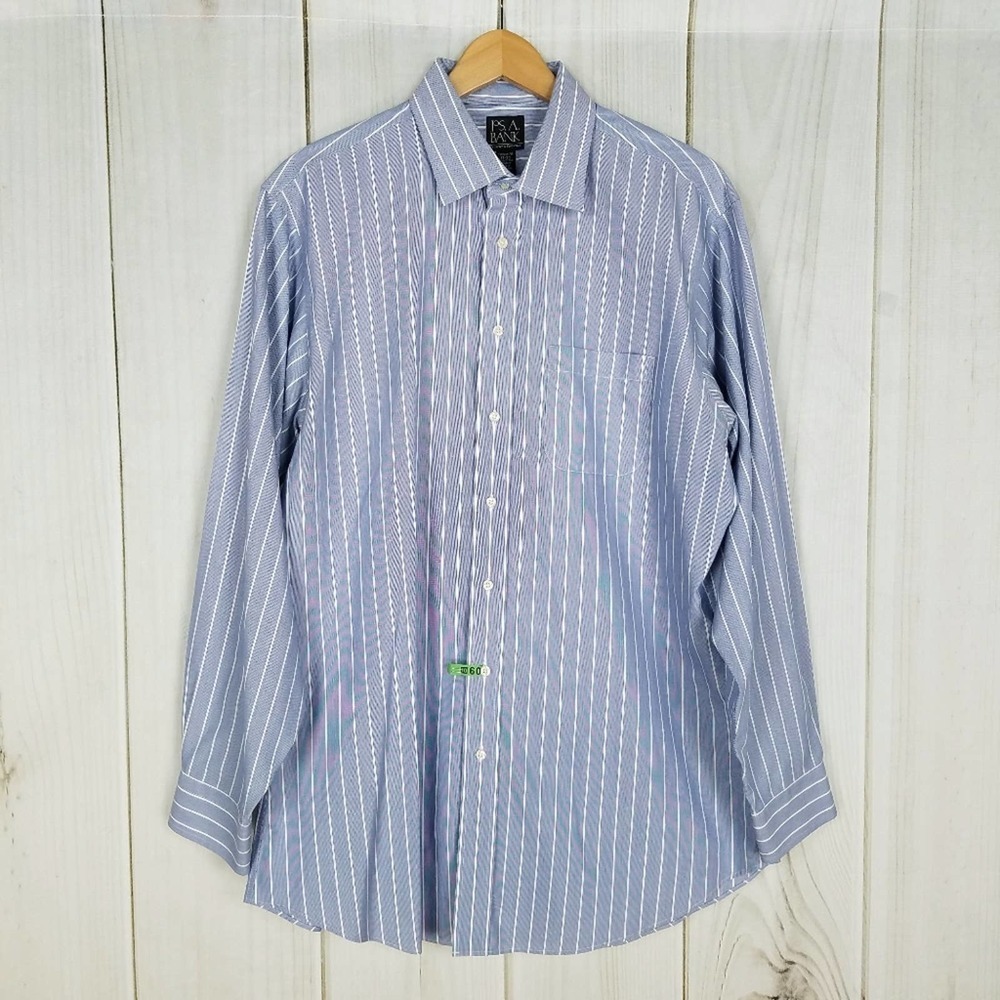 Jos. A. Bank Blue Striped Tailored Fit Shirt